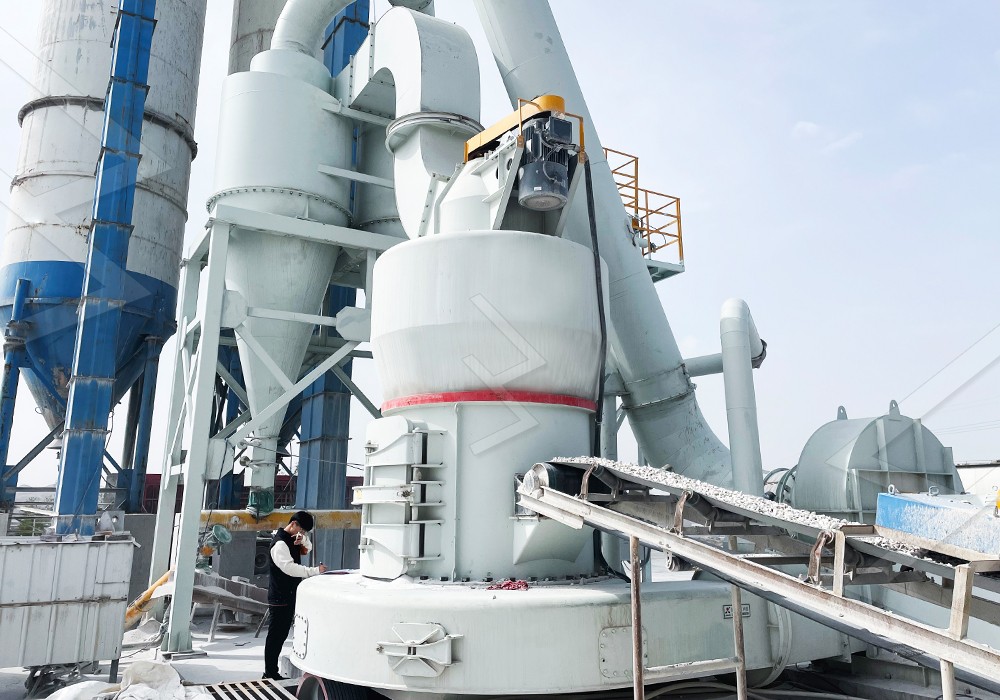 Modern limestone grinding mill in operation