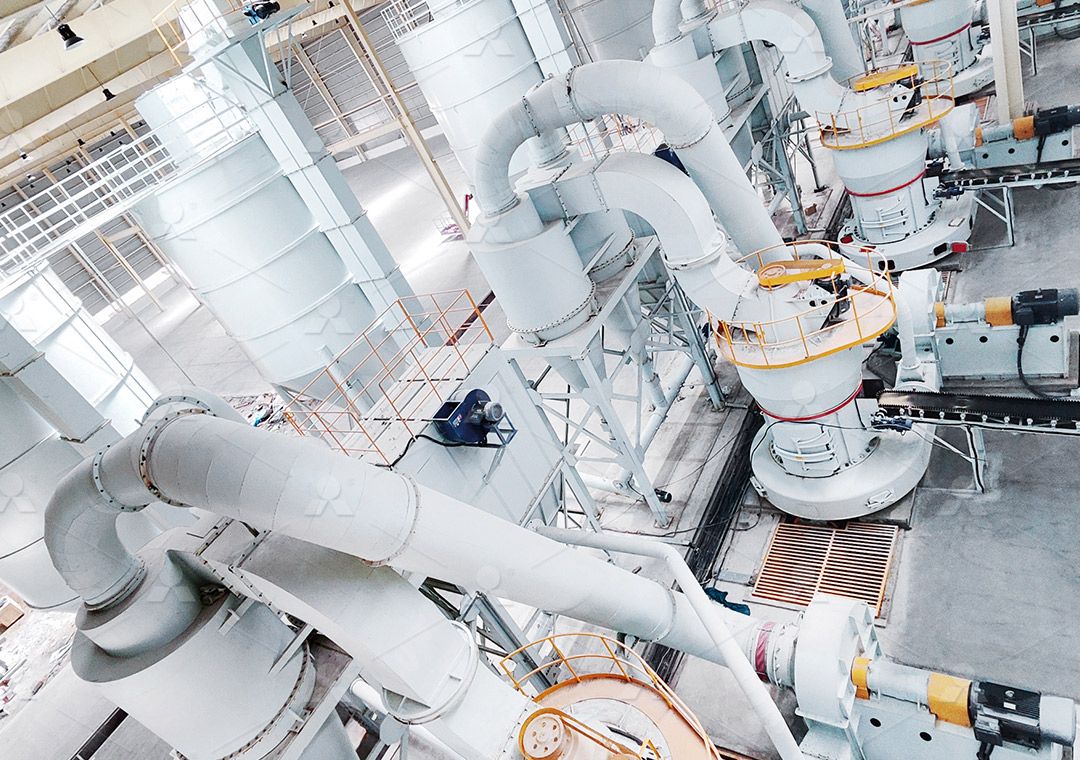 Modern Raymond Mill in a mineral processing plant