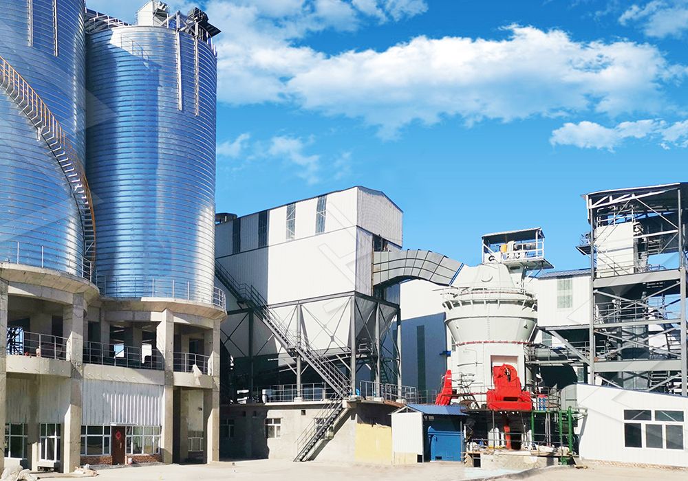 Vertical grinding mill for limestone and gypsum powder production
